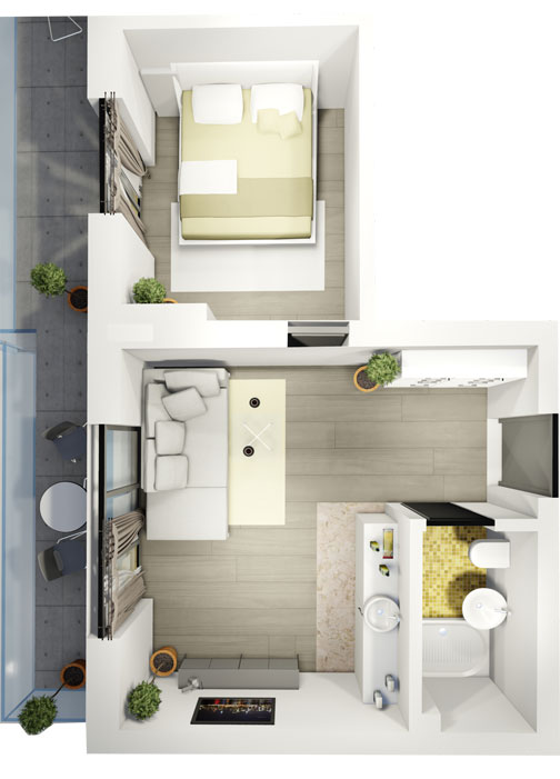 Apartament Tip 1 Scara A - Etaj 3